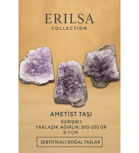 Sertifikalı Ametist Taşı Kütlesi 200-250 Gr – Doğal Ham Kristal Şifa Taşı Stresi Azalt Huzur Ver (Çok Renkli)