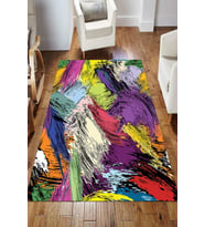 Dijital Kaymaz Taban Yıkanabilir Salon Halısı Mutfak Halısı Koridor Halısı Yolluk ND-HS-328 (Çok Renkli)