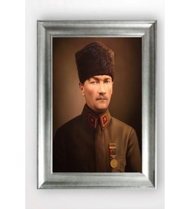 Gümüş Çerçeveli Atatürk Tablo cv1097