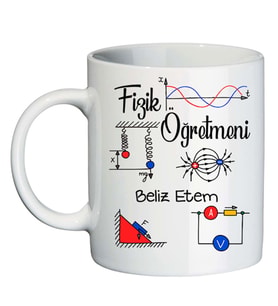 Fizik Öğretmenine Hediye İsimli Kupa Bardak - Öğretmenler Günü Hediyesi