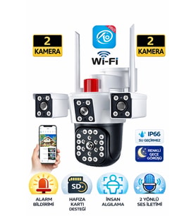 O-kam Pro Okam-3023 2 Kameralı 6 Mp Dual Lens Wifi Ptz Kamera