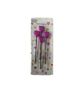 4'lü Pasta Mum Fuşya Kalp