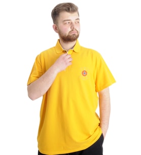 Mode XL Büyük Beden Erkek T-shirt Polo ADVENTURE 23323 Hardal