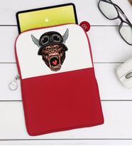 BK Gift Goril Tasarımlı Taşınabilir Koruyucu Tablet Kılıfı & Organizer Çanta - Kırmızı-1