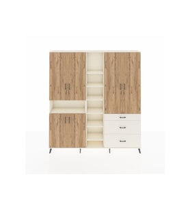 Arges Dolap 13 Raflı 3 Çekmeceli 6 Kapaklı 220x30x243 Aytaşı-Çam/Aytaşı