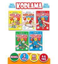 4 - 6 Yaş Oyunlarla Eğlenceli Kodlama Etkinlikleri 5 Kitap (Çok Renkli)