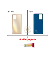 Oppo A54 Gold Uyumlu Arka Kapak + B7000 Yapıştırıcı Arka Cam Batarya Pil Kapağı Lazer Kesim