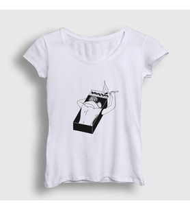 Presmono Kadın Beyaz Match Lovers Valentine's Day Sevgililer Günü T-Shirt 285138tt (Beyaz)