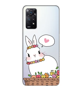Redmi Note 12 Pro 4G Uyumlu Sevimli Tavşan Tasarımlı Şeffaf Telefon Kılıfı