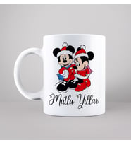 Mickey & Minnie Mouse & Yılbaşı & Mutlu Yıllar Tasarımlı Kupa