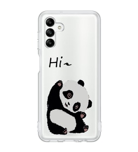 Samsung Galaxy A04S Uyumlu Sevimli Panda Desenli Şeffaf Telefon Kılıfı