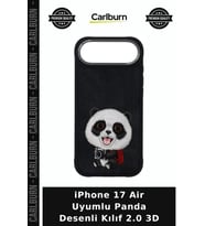 iPhone 17 Air Uyumlu Panda Desenli Kılıf 2.0 3D Mobil Aksesuar Cep Kılıfı Cihaz Kapağı