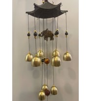 Deprem Zili Çanı Duvar Rüzgar Çanı Zili Feng Shui Ejderha Yılı Metal Borulu Fil Pagoda Objeli