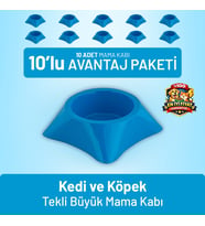 Kedi ve Köpek Tekli Büyük Mama Kabı - 10 Adet