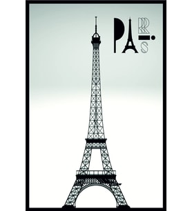 Paris Dekoratif Retro Mdf Tablo ( Çerçeve Görünümlü )