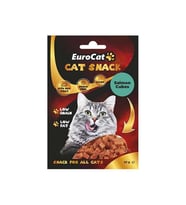 EuroCat Tahılsız Şekersiz Kurutulmuş Et Cat Somon Cubes Flakes Kedi Ödülü 50 Gr
