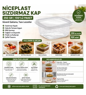 Niceplast Sızdırmaz Kap 250 Gr 100'lü Paket