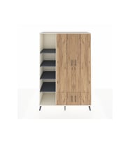Hyperion Dolap 6 Raflı 4 Kapaklı Tek Askılı 132x44x195 Aytaşı-Çam/Antrasit
