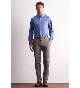 Vizon Yan Cep Düz Paça Pamuklu Slim Fit Chino Casual Pantolon 1003255164