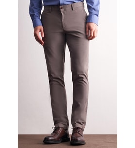 Vizon Yan Cep Düz Paça Pamuklu Slim Fit Chino Casual Pantolon 1003255164