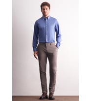 Vizon Yan Cep Düz Paça Pamuklu Slim Fit Chino Casual Pantolon 1003255164
