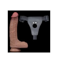Belden Bağlamalı 21.5 cm Çift Katmanlı Silikon Cock Dildo
