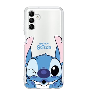 Samsung Galaxy A04S Uyumlu We Love Stitch Desenli Şeffaf Telefon Kılıfı