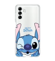 Samsung Galaxy A04S Uyumlu We Love Stitch Desenli Şeffaf Telefon Kılıfı