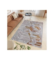 Rovigo Home Dijital Baskı Yıkanabilir Kaymaz Taban Salon Halısı RVG0567 (Kahverengi)