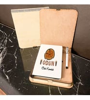 Odun Ahşap Kutulu Defter Kalem Set 001