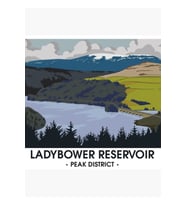 Ladybower Rezervuarı - Peak District - Snake Pass - Seyahat Posteri Tablo Ahşap Poster Dekoratif
