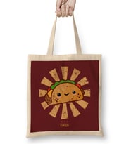 Happy Taco Retro Japanese Bez Çanta Uzun Saplı