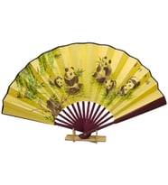 Çin Bambu Keten Kumaş Yelpaze CK03 Büyük Boy 60cm No.3