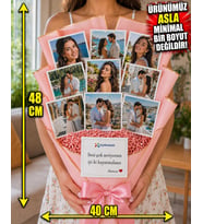 Kişiye Özel Fotoğraf Buketi Premium Hediye 9 Fotoğraflı Anı Buketi