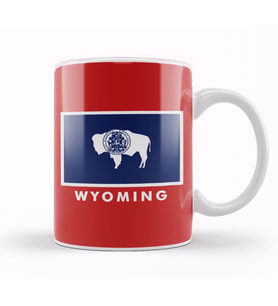 Wyoming State Flag Kupa Bardak Porselen