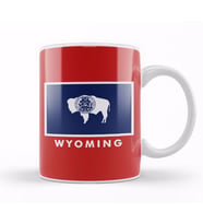 Wyoming State Flag Kupa Bardak Porselen