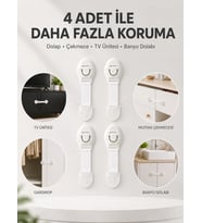 4'lü Çocuk Güvenlik Dolap Ve Çekmece Kilidi