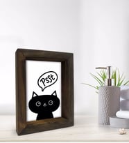 BK Gift Banyo Dekoratif Doğal Masif Ahşap Çerçeve 15x20cm-32 (Beyaz)