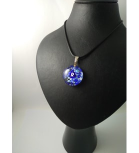 CAM HARF KOLYE – HANDMADE EL YAPIMI MURANO– (R) HARFİ MODELİ