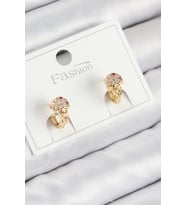 Pirinç Zirkon Taşlı Dondurma Model Gold Renk Çocuk Küpe 5886