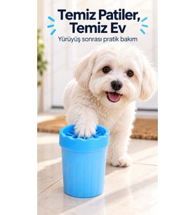 Küçük Boy Kedi Köpek Pati Ayak Yıkama Temizleme Kovası