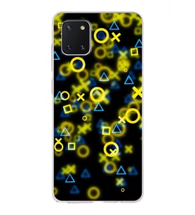 Samsung Galaxy A81 Uyumlu Kapak Semboller Tasarımlı Şeffaf Silikon Kılıf