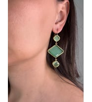 Kadir Jewellery 22 Ayar Altın Kaplama Kadın Sallantılı Küpe -El İşçiliği Ve Hipoalerjenik Küpe