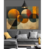 Geometrik Desen Soyut Sanat Dekoratif Kanvas - Mdf Ahşap Tablo