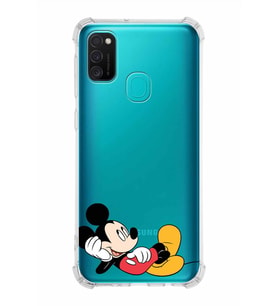 Samsung Galaxy M30s  Köşe Korumalı Antişok Kapak Mickey Mouse Tasarımlı Şeffaf  Kılıf
