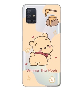Samsung Galaxy A51 Uyumlu Winnie The Pooh Tasarımlı Şeffaf Telefon Kılıfı