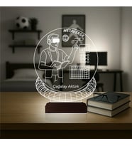 Luvivia Metaverse Bilgisayar Yazılımcı Kişiye Özel 3D Lamba - Masa Gece Lambası