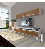 Decoraktiv Ekoflex 6Y Mdf Silver Tv Ünitesi Tv Sehpası - Beyaz Ceviz (Beyaz - Ceviz)