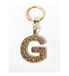 G Harfi Taşlı Gold Renk Metal Anahtarlık – Şık ve Işıltılı Harf Tasarımı