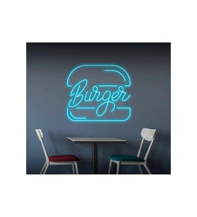 Burger Yazılı ve Şekilli Neon Tabela